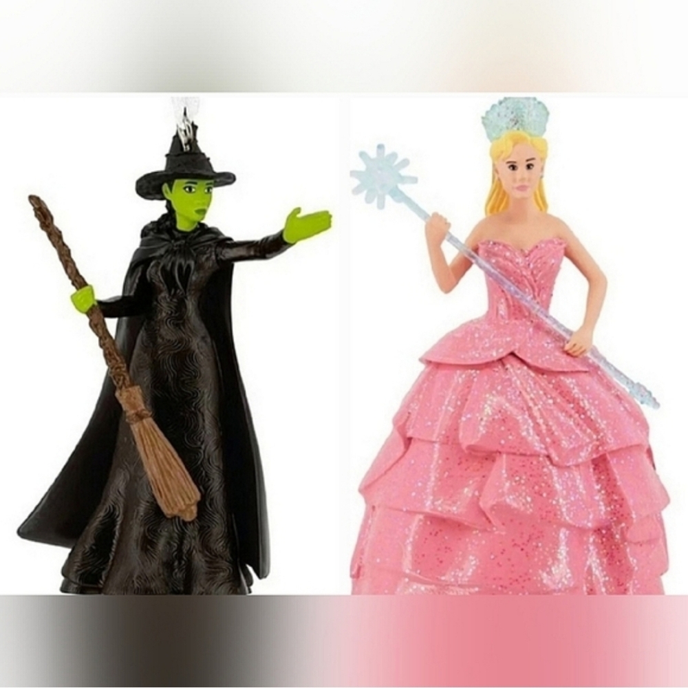 Hallmark "Wicked" Movie Glenda & Elphaba Christmas Tree Ornaments New In Box
